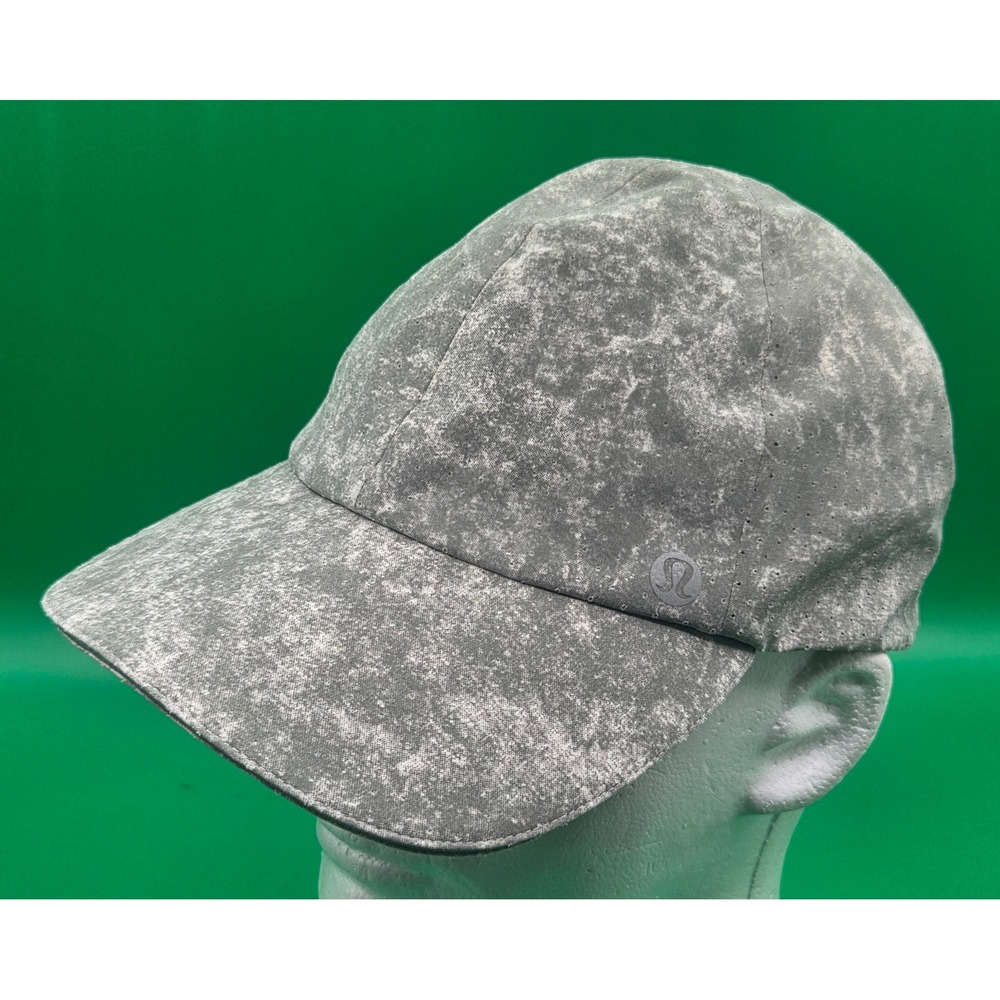 Lululemon Fast and Free Run Hat Grey Acid Wash Reflective Adjustable Running Cap